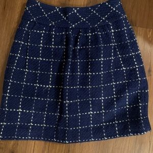 EUC Maeve Anthropologie blue and white gingham wool skirt size 2